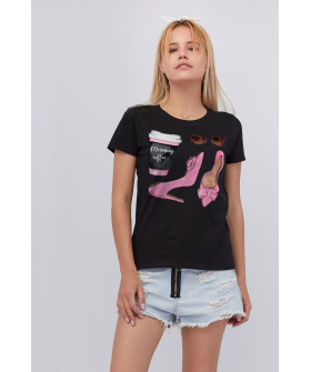 Basic T-shirt / breathable print /