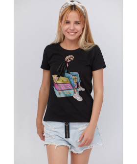 Basic T-shirt / breathable print /
