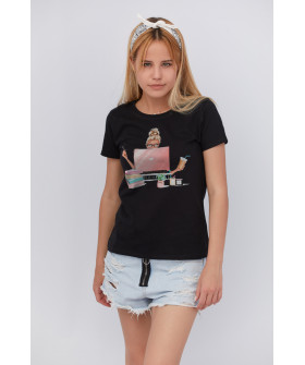 Basic T-shirt / breathable print /