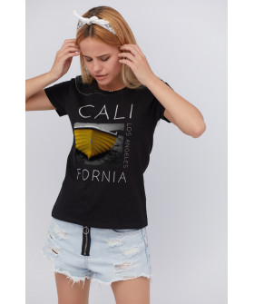 Basic T-shirt / breathable print /