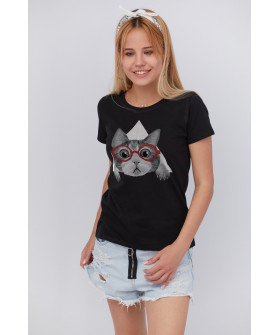 Basic T-shirt / breathable print /