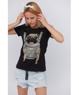 Basic T-shirt / breathable print /