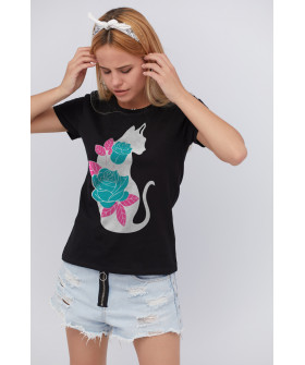 Basic T-shirt / breathable print /
