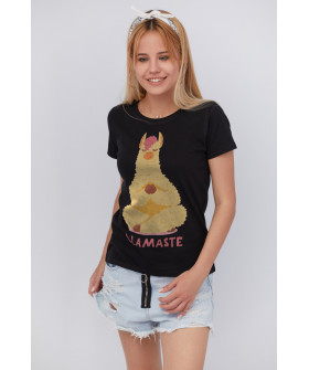 Basic T-shirt / breathable print /