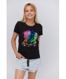 Basic T-shirt / breathable print /