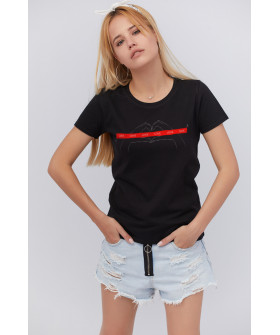 Basic T-shirt / breathable print /