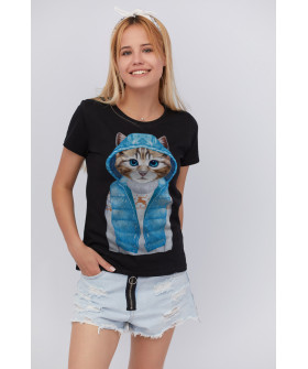 Basic T-shirt / breathable print /