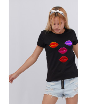 Basic T-shirt / breathable print /