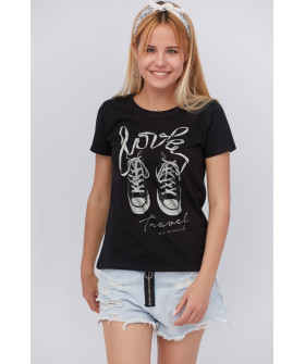 Basic T-shirt / breathable print /
