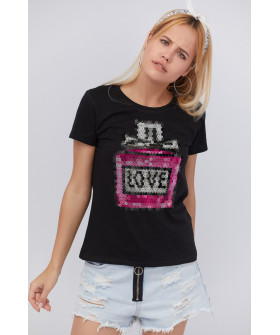 Basic T-shirt / breathable print /