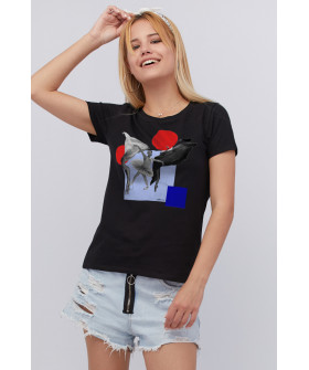 Basic T-shirt / breathable print /
