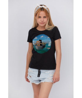 Basic T-shirt / breathable print /