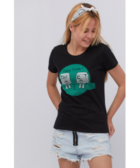 Basic T-shirt / breathable print /